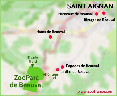 Plan hotels Zoo Beauval Saint Aignan