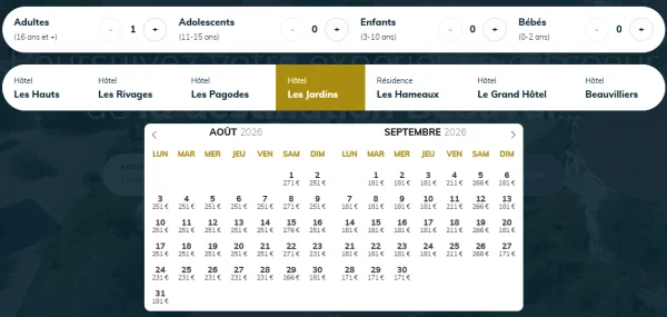 Tarifs hotels Zoo Beauval 2026