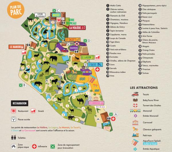 Touroparc plan zoo